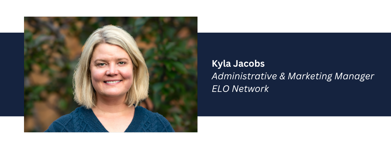Kyla Jacobs Administrative Marketing Manager at ELO smiling in front of a natural outdoor setting